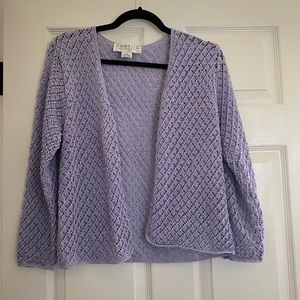 Norton Studio Lavender Purple Knit Button Up Cardigan Sweater Size M